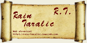 Rain Taralić vizit kartica